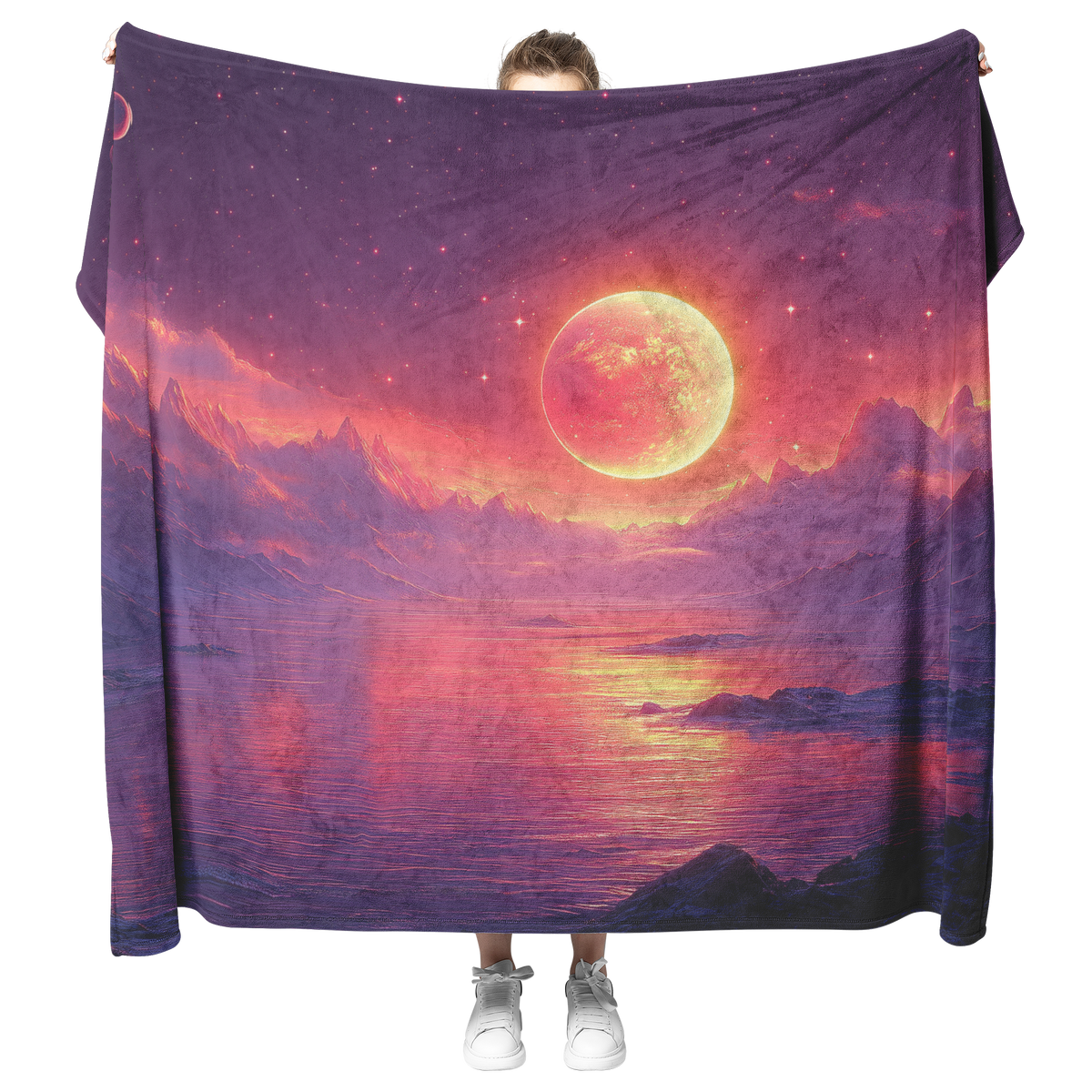 Serene_Celestial_Design_With_Shimmering__H_Blanket_Model_Mockup.png
