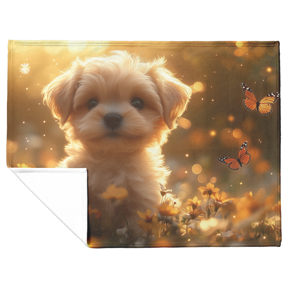 Shih_Tzu_Puppy_Sitting_in_Glowing_Sunlit_H_Blanket_Flat_Fold_Mockup.png