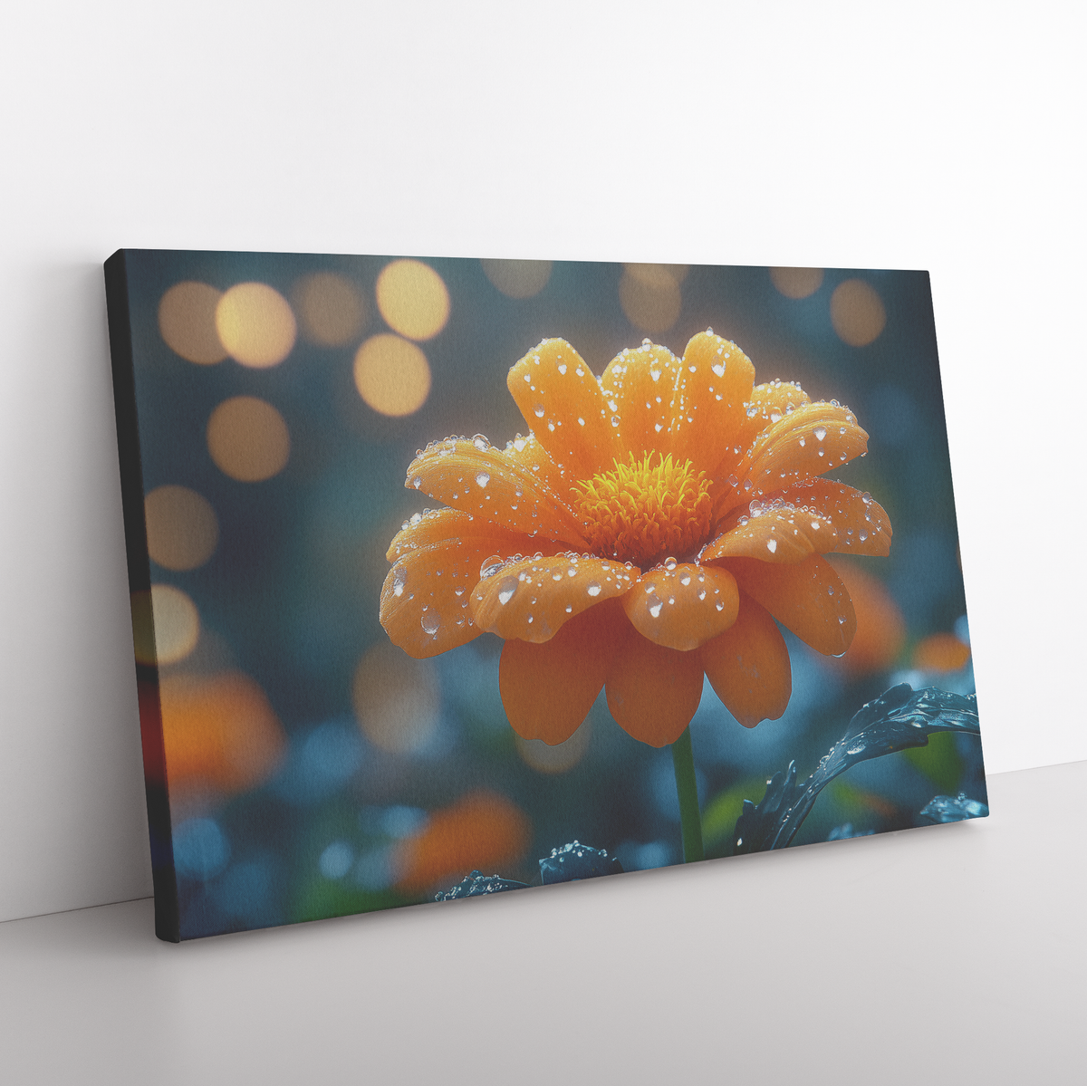 Single_Glowing_Marigold_with_Dewdrops_Su_H_Rectangle_Angle_Floor_Mockup.png