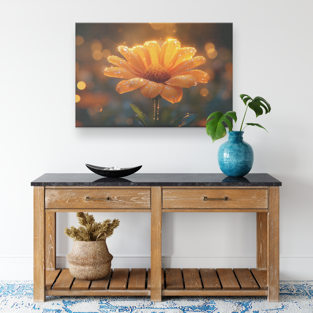Single_Glowing_Marigold_with_Dewdrops_Su_H_Rectangle_Smaller_Lifestyle_Mockup.png