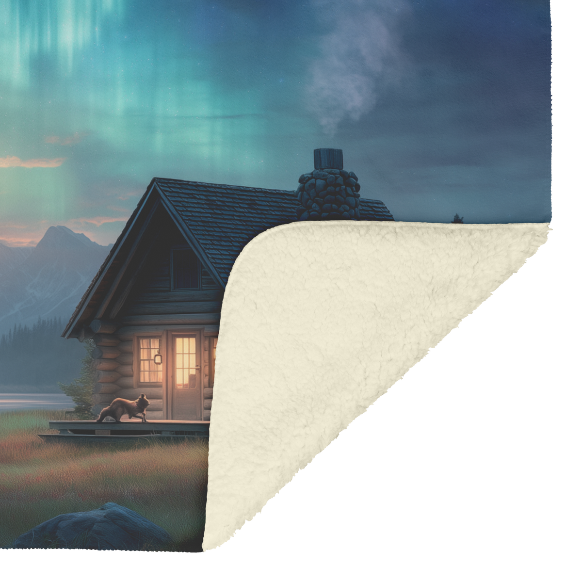 Storybook_Log_Cabin_Under_Glowing_Northe_H_Blanket_Sherpa_Mockup.png