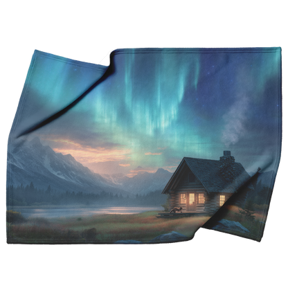 Storybook_Log_Cabin_Under_Glowing_Northe_H_Blanket_Top_Bottom_Folds_Mockup.png