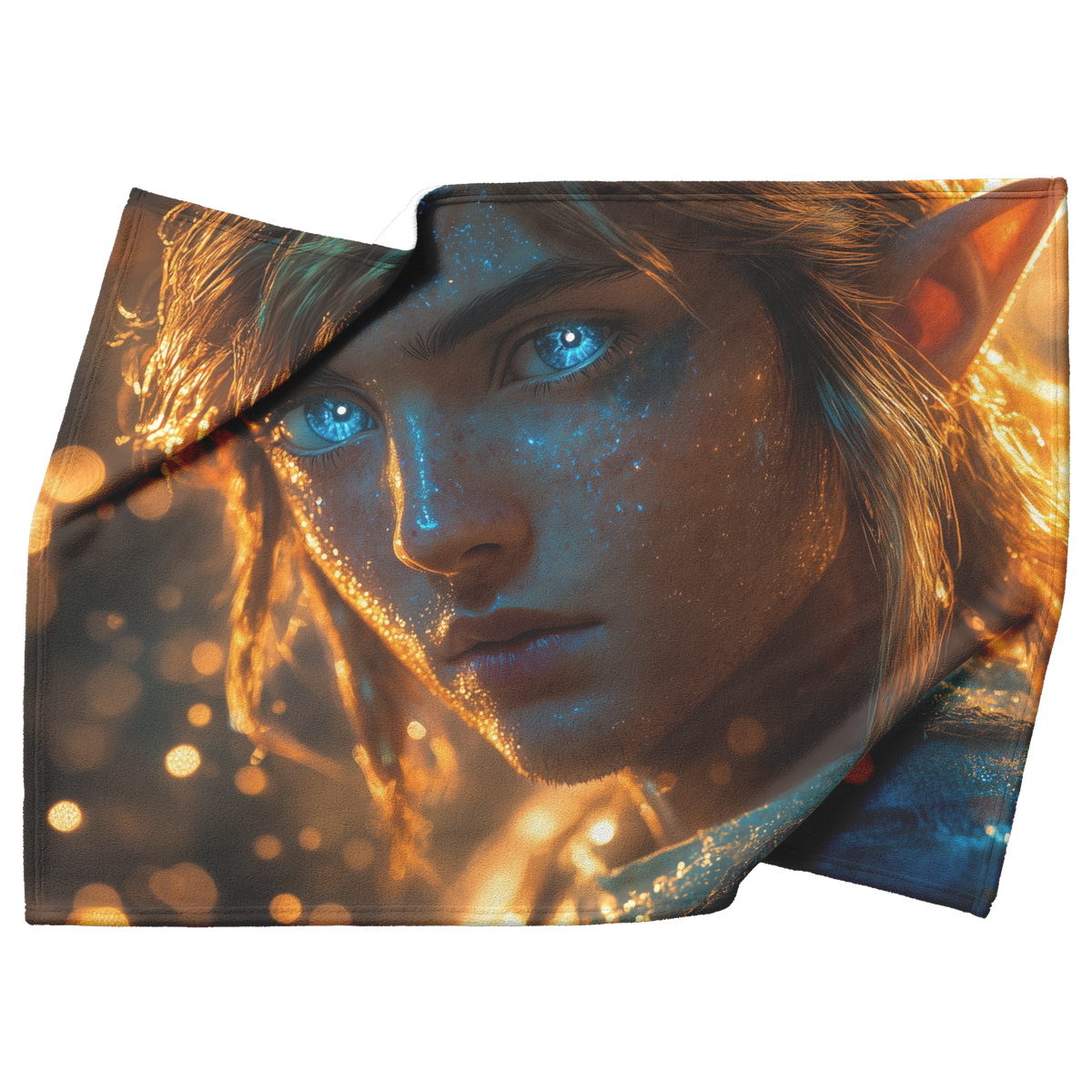 Vibrant_Design_of_Link_With_Master_Sword_H_Blanket_Top_Bottom_Folds_Mockup.png
