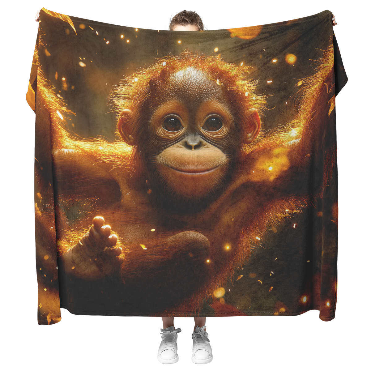 Young_Orangutan_Swinging_from_Glowing_Vi_H_Blanket_Model_Mockup.png