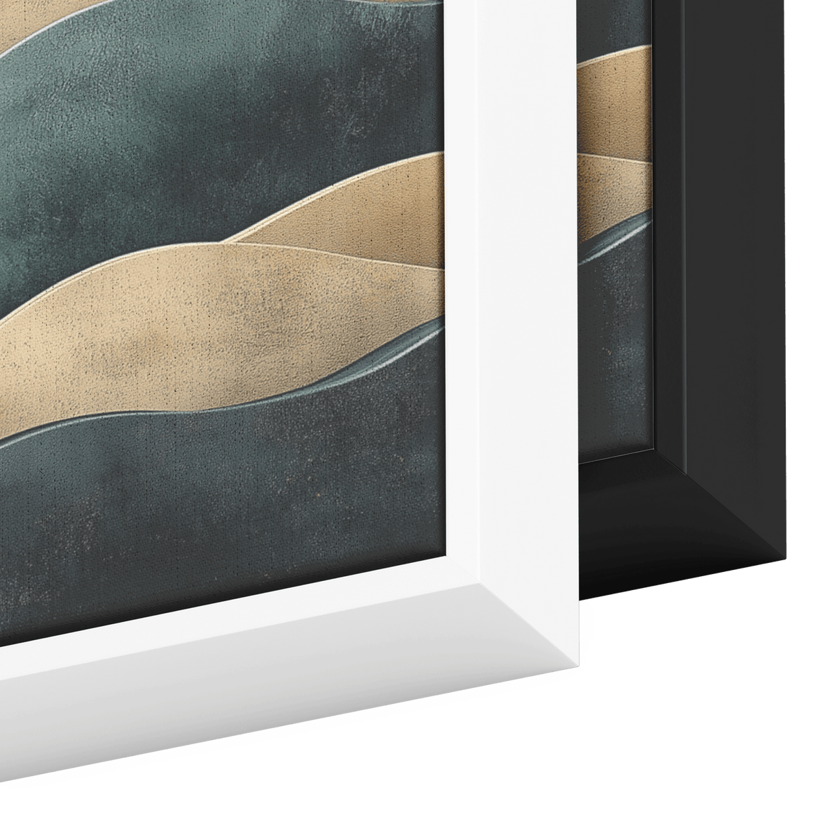 Abstract Composition Bold Wavy Shapes Earthy Tones Clay Red Sand Beige Moss Green Ultra High Definition Modern Boho Panoramic Framed Canvas Wall Art - Awakening Righteousness