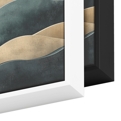 Abstract Composition Bold Wavy Shapes Earthy Tones Clay Red Sand Beige Moss Green Ultra High Definition Modern Boho Panoramic Framed Canvas Wall Art - Awakening Righteousness