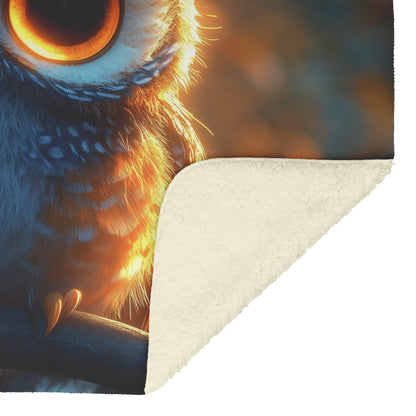 Autumn Owl Cozy Fleece Sherpa Blanket Warm Whimsy of Fall - Awakening Righteousness