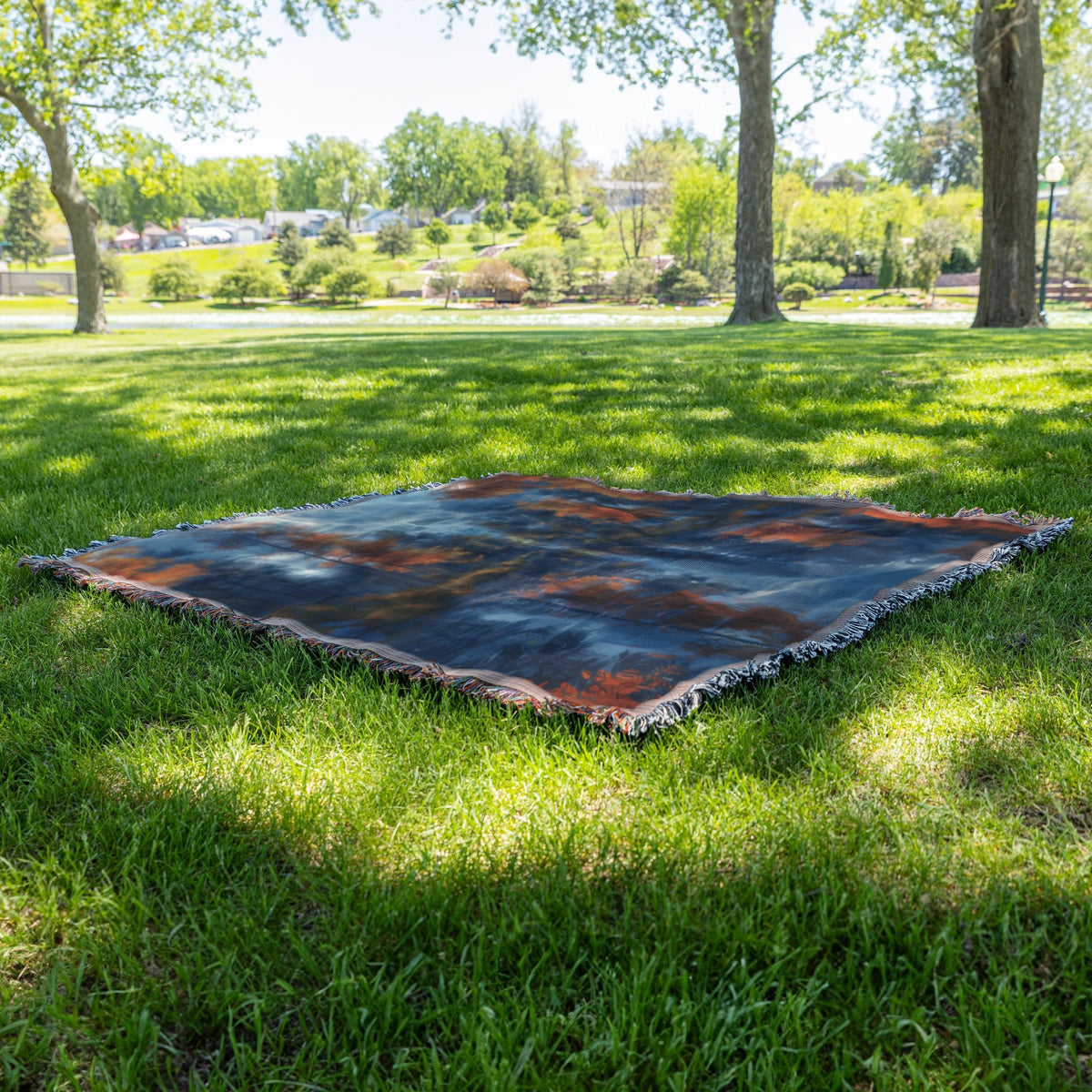 Autumn Reflection Woven Throw Blanket Natures Tranquil Forest Scene Cozy Fall Inspired Home Decor or Gift - Awakening Righteousness