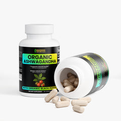 Awakening Aesthetics Organic Ashwagandha with Black Pepper | Natural Stress Relief, Energy & Mood Support | 100% Vegan, Gluten Free, Non - GMO | 60 Capsules | Made in USA - AWAKENING AESTHETICS