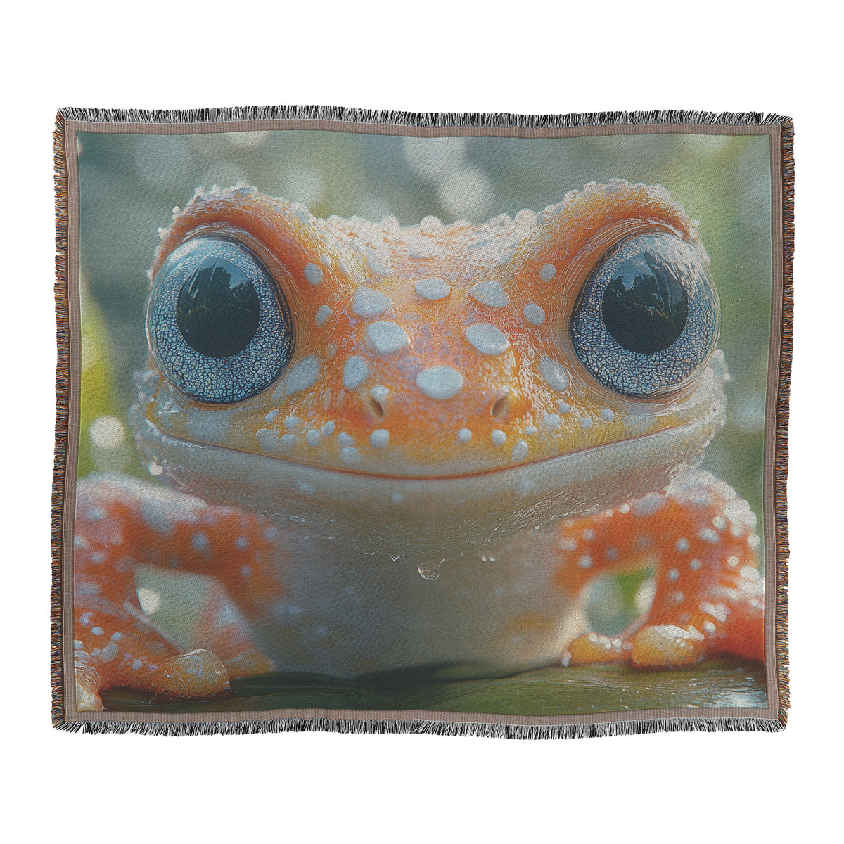 Adorable Baby Frog Throw Blanket Cozy Woven Kids Comfort Blanket Nature Inspired Blanket for Children - Awakening Righteousness
