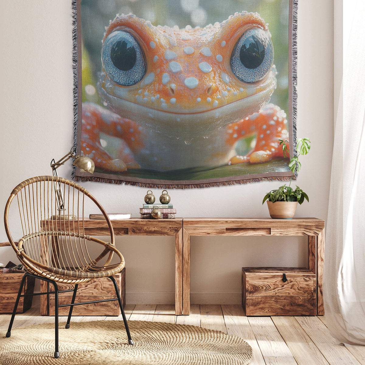 Adorable Baby Frog Throw Blanket Cozy Woven Kids Comfort Blanket Nature Inspired Blanket for Children - Awakening Righteousness