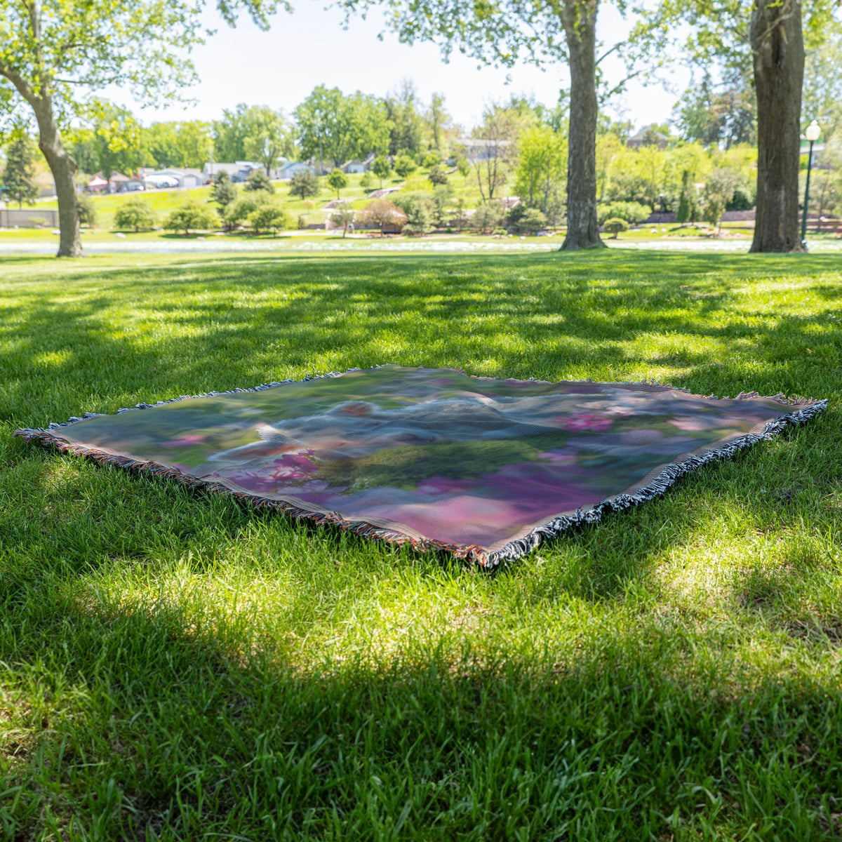 Cute Lamb in Flower Meadow Throw Blanket  Cozy Woven Kids Comfort Blanket with Springtime Joy  Holy Faith Inspired Prayer Healing Blanket for Children - Awakening Righteousness