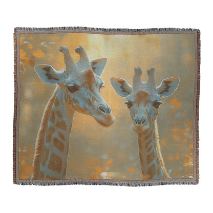 Graceful Giraffes in the Savanna Christian Throw Blanket  Cozy Woven Kids Comfort Blanket with Hope  Holy Faith Inspired Prayer Healing Blanket For Children - Awakening Righteousness