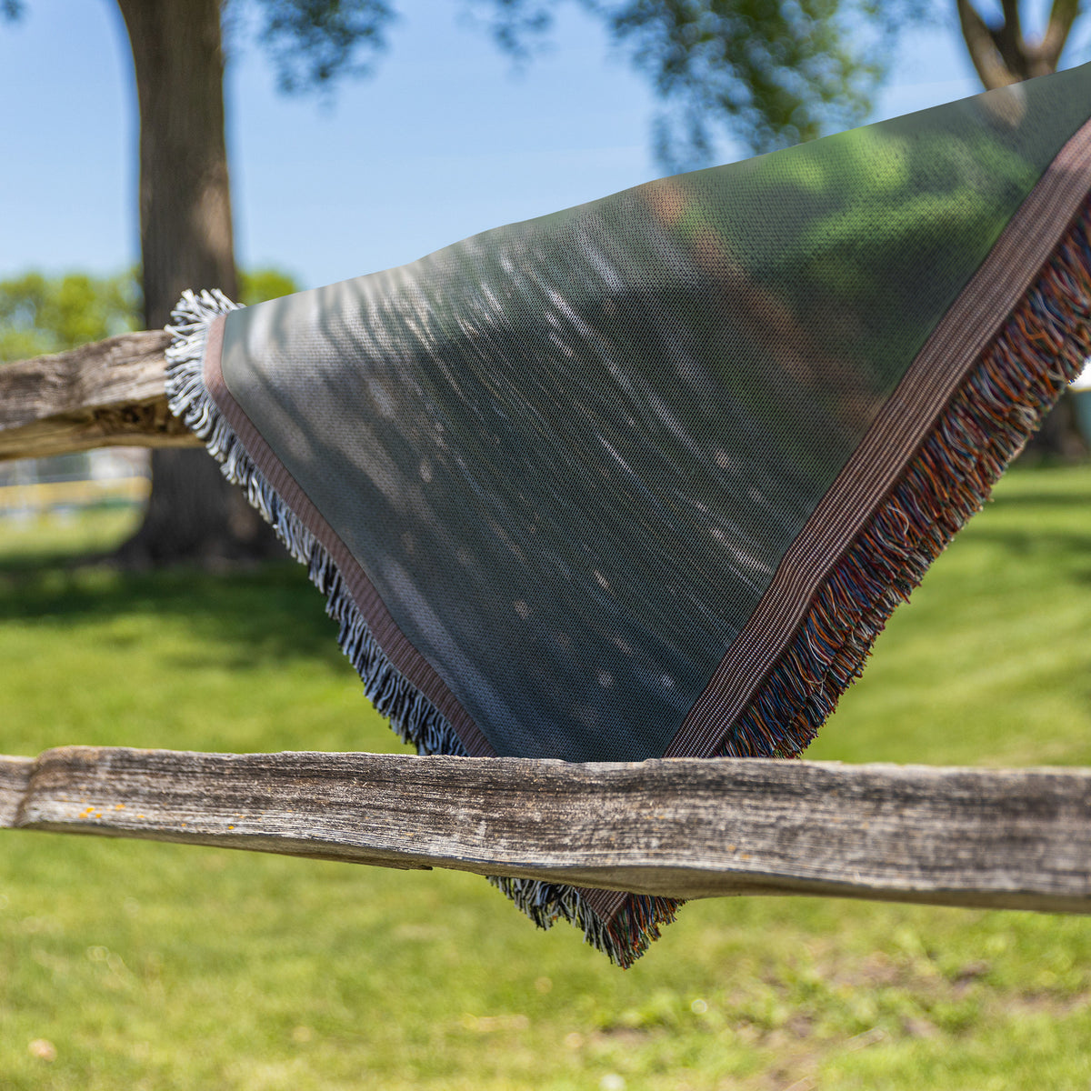 Majestic Dolphins Leaping with Waterfall  Tropical Jungle Woven Throw Blanket  Nature-Inspired Home Décor for Wildlife and Ocean Lovers - Awakening Righteousness