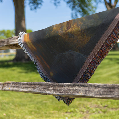 Majestic Elk Serene Alpine Lake Throw Blanket Cozy Woven Comfort Blanket with Natures Tranquility Wilderness Inspired Blanket for Peaceful Spaces - Awakening Righteousness