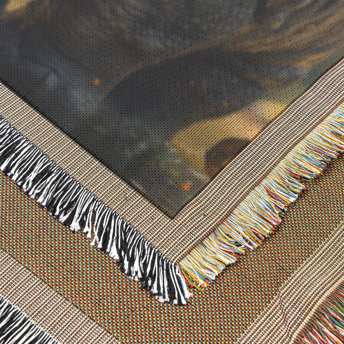 Majestic Rhinoceros Woven Throw Blanket  Powerful Wildlife Blanket with Tranquil Water and Sunlit Forest Background for Nature Lovers  Perfect for Living Room Bedroom or Study Décor - Awakening Righteousness