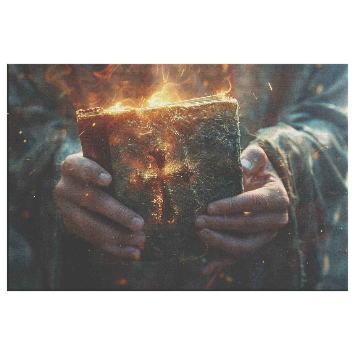 Christian Grasping The Bible With Faith Canvas Art  Ministry