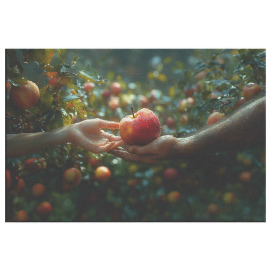 Eve's Tempting Gift The Apple of Love and Deception in the Garden of Eden   Christian Canvas Wall Art Decor