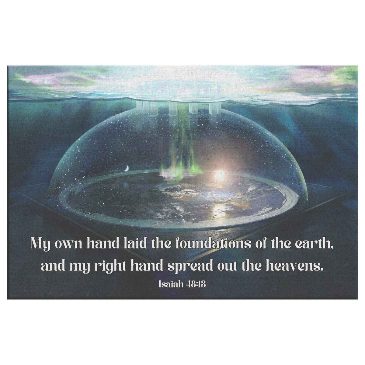 Flat Earth With Firmament Isaiah 4813 Rectangle Canvas Wall Art