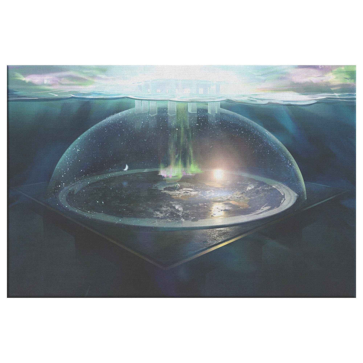 Flat Earth With Firmament Canvas Wall Art Print