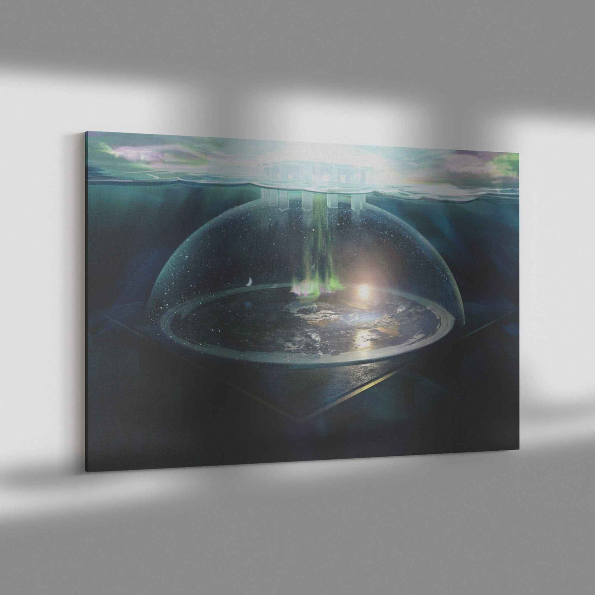 Flat Earth With Firmament Canvas Wall Art Print