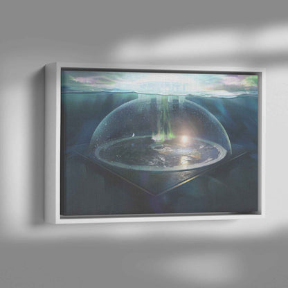 Flat Earth With Firmament Framed Canvas Art Print Picture