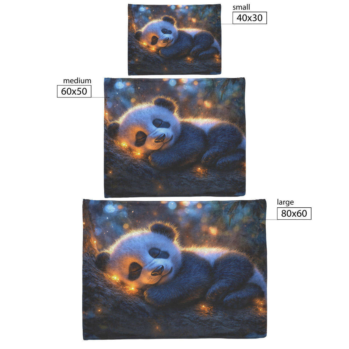 Baby Panda Sleeping on Glowing Tree Branch Twilight Sky Soft Light Magical Atmosphere Sherpa Fleece Blanket - Awakening Righteousness