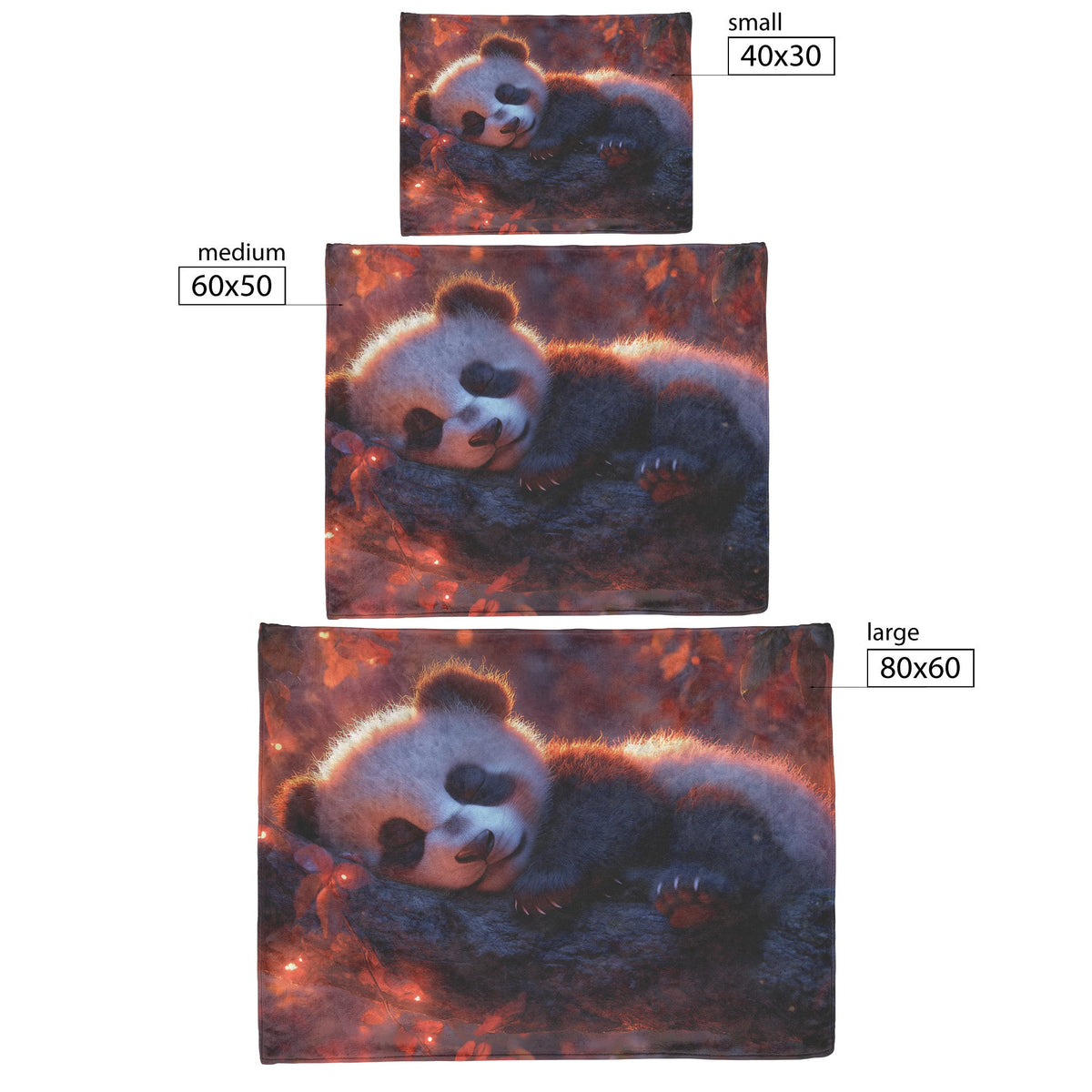Baby Panda Sleeping Peacefully on Glowing Tree Branch Twilight Sky Soft Light Illuminating Fur Magical Fleece Sherpa Blanket - Awakening Righteousness