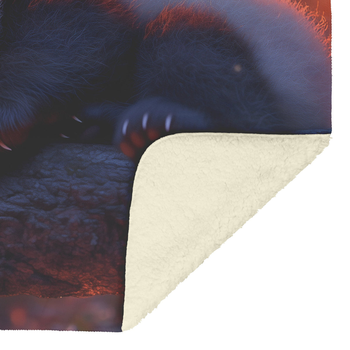 Baby Panda Sleeping Peacefully on Glowing Tree Branch Twilight Sky Soft Light Illuminating Fur Magical Fleece Sherpa Blanket - Awakening Righteousness