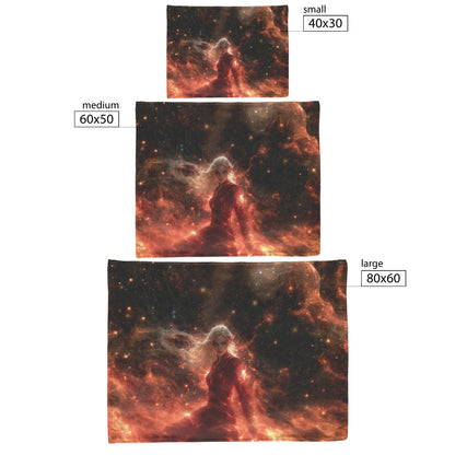 Blood Elf Mage Fleece Sherpa Blanket Arcane Shields Shimmering Stars Cosmic Textures Majestic Powerful WoW Design - Awakening Righteousness