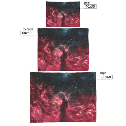 Blood Elf Mage Fleece Sherpa Blanket Arcane Shields Shimmering Stars Cosmic Textures Majestic Powerful WoW Design - Awakening Righteousness