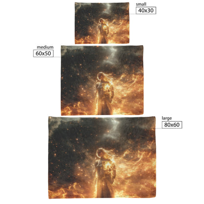 Blood Elf Paladin Fleece Sherpa Blanket Sunlit Temple Golden Armor Light Rays Radiant Accents Peaceful Powerful WoW Design - Awakening Righteousness