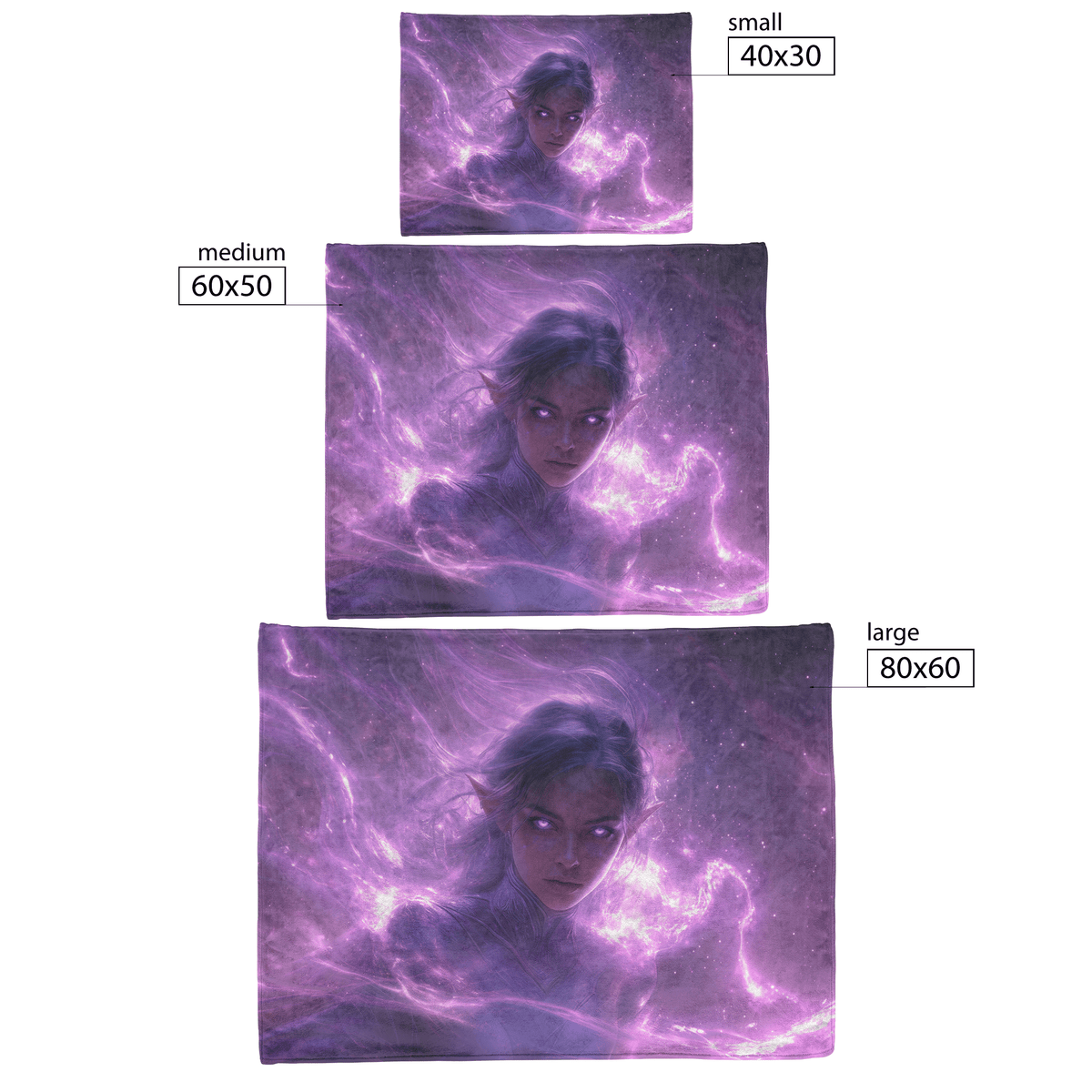 Blood Elf Priest Fleece Sherpa Blanket Silver Lavender Robes Cosmic Mist Radiant Accents Bold Serene WoW Design - Awakening Righteousness