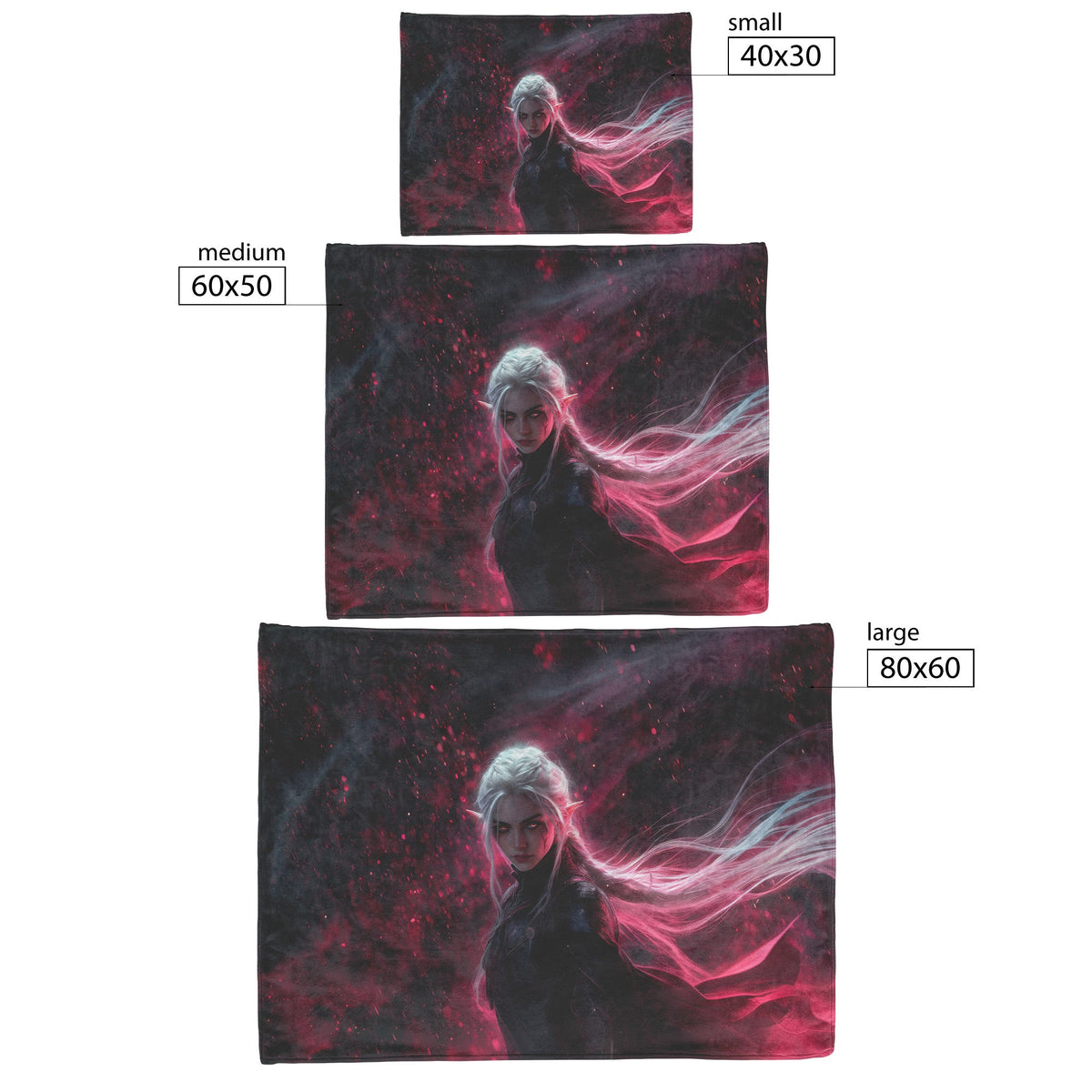 Blood Elf Rogue Fleece Sherpa Blanket Crimson Armor Cosmic Accents Shimmering Textures Elegant Deadly WoW Design - Awakening Righteousness