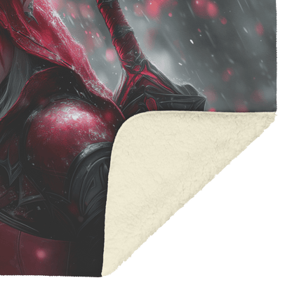 Blood Elf Rogue Fleece Sherpa Blanket Glowing Silver Daggers Shimmering Mist Cosmic Reflections Stealthy Bold WoW Design - Awakening Righteousness