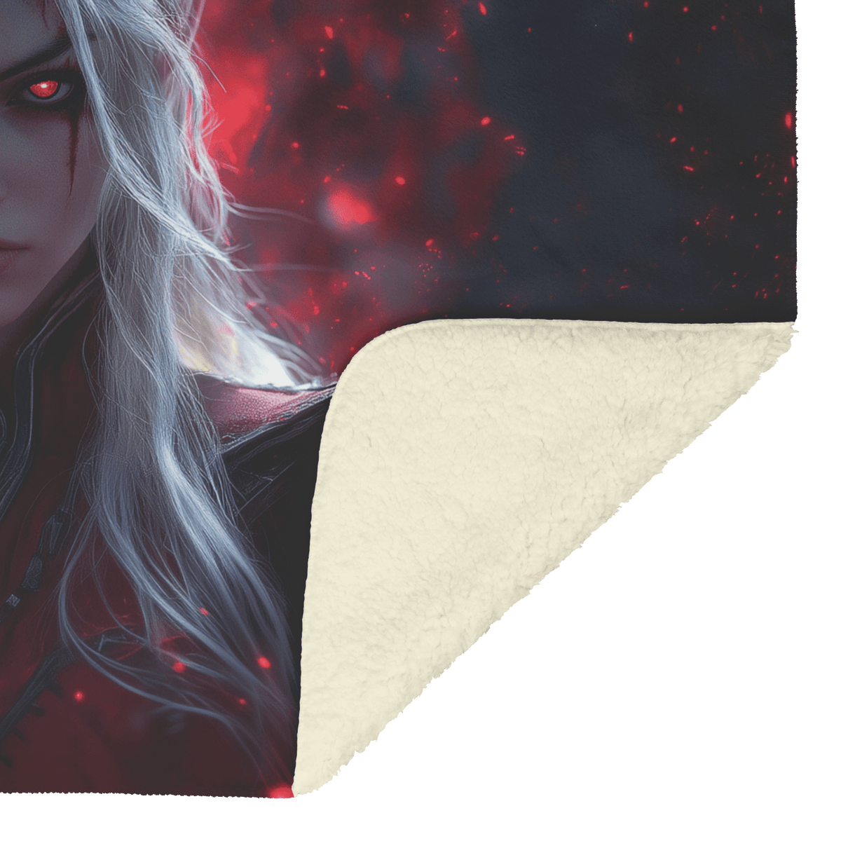 Blood Elf Rogue Fleece Sherpa Blanket Glowing Silver Daggers Shimmering Mist Cosmic Reflections Stealthy Bold WoW Design - Awakening Righteousness