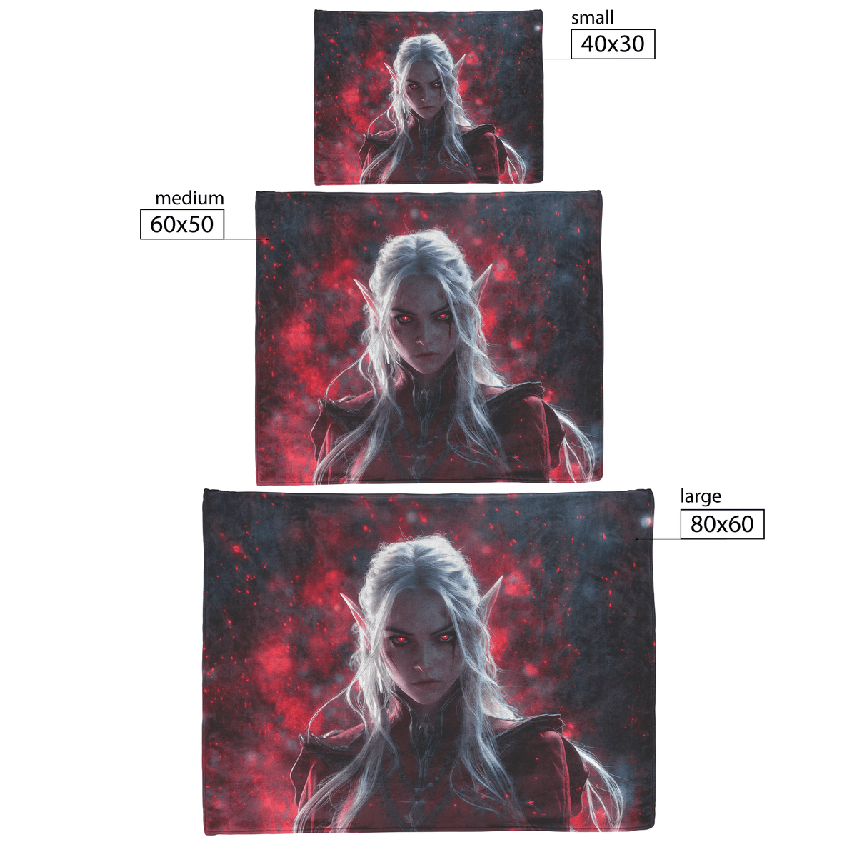 Blood Elf Rogue Fleece Sherpa Blanket Glowing Silver Daggers Shimmering Mist Cosmic Reflections Stealthy Bold WoW Design - Awakening Righteousness