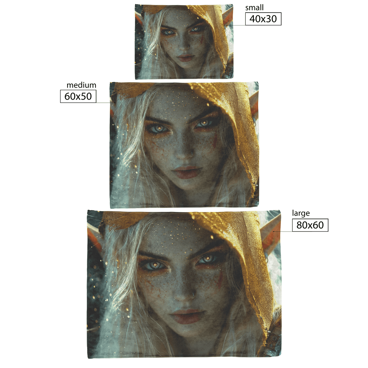 Blood Elf Rogue Fleece Sherpa Blanket Hidden Shadows Golden Highlights Silver Reflections Stealthy Powerful WoW Design - Awakening Righteousness