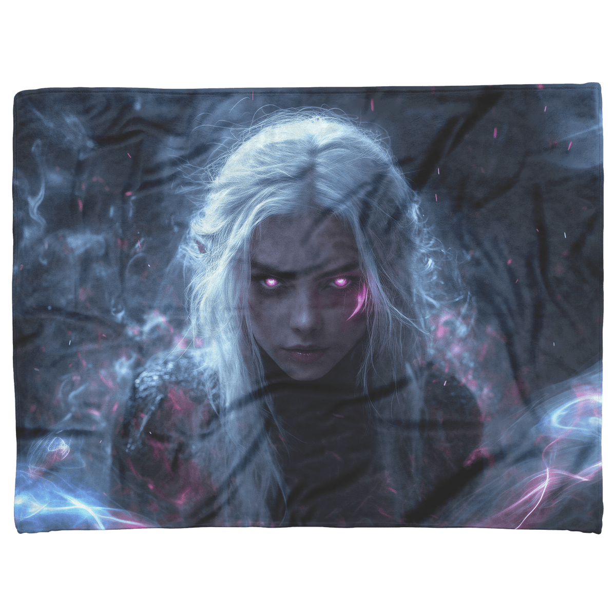Blood Elf Rogue Fleece Sherpa Blanket Shadow Energy Silver Mist Radiant Textures Bold Stealthy Design - Awakening Righteousness