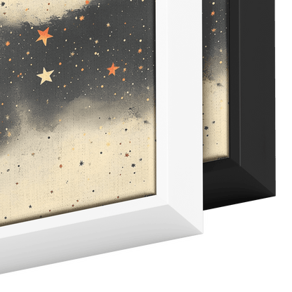 Boho Inspired Pattern Crescent Moons Tiny Stars Muted Beige Terracotta Tones Ultra High Definition Modern Aesthetic Panoramic Framed Canvas Wall Art - Awakening Righteousness