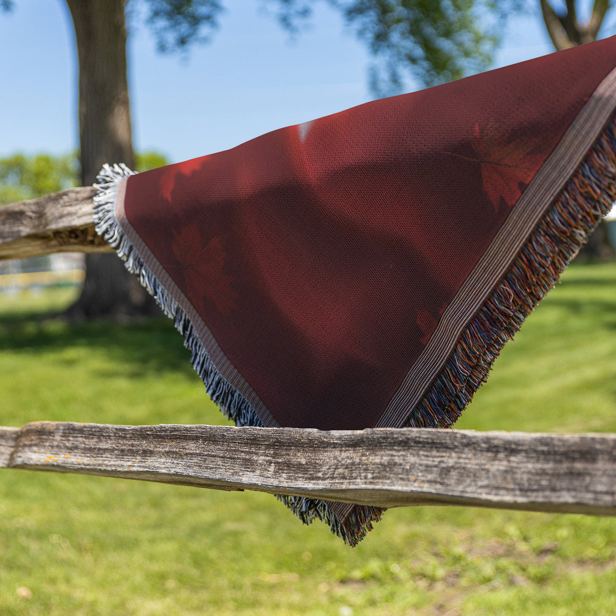 Canadian Flag Maple Leaf Woven Throw Blanket - Awakening Righteousness