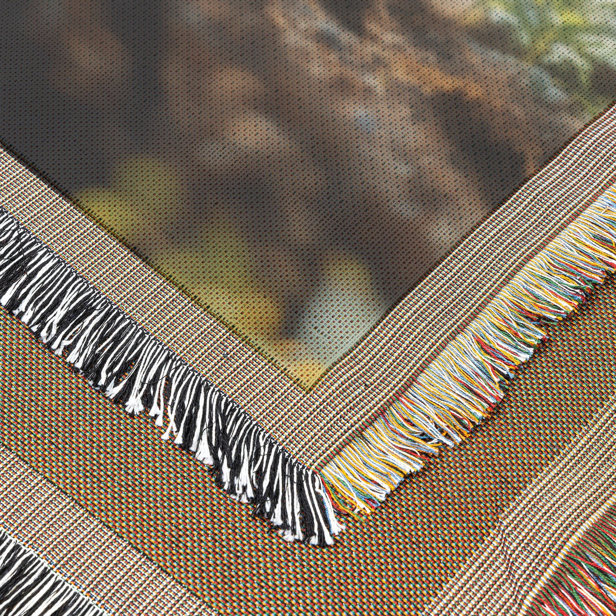 Children Planting Trees in a Forest with Joy and Care Woven Throw Blanket for Home Decor - Awakening Righteousness