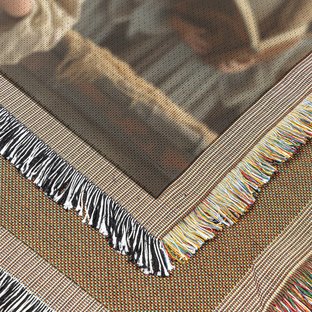 Chorale of Young Girls with Books Woven Throw Blanket - Awakening Righteousness