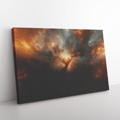 Circumcision of the Heart Glowing Tree with Radiant Light Vines and Canvas Wall Art Decor - Awakening Righteousness