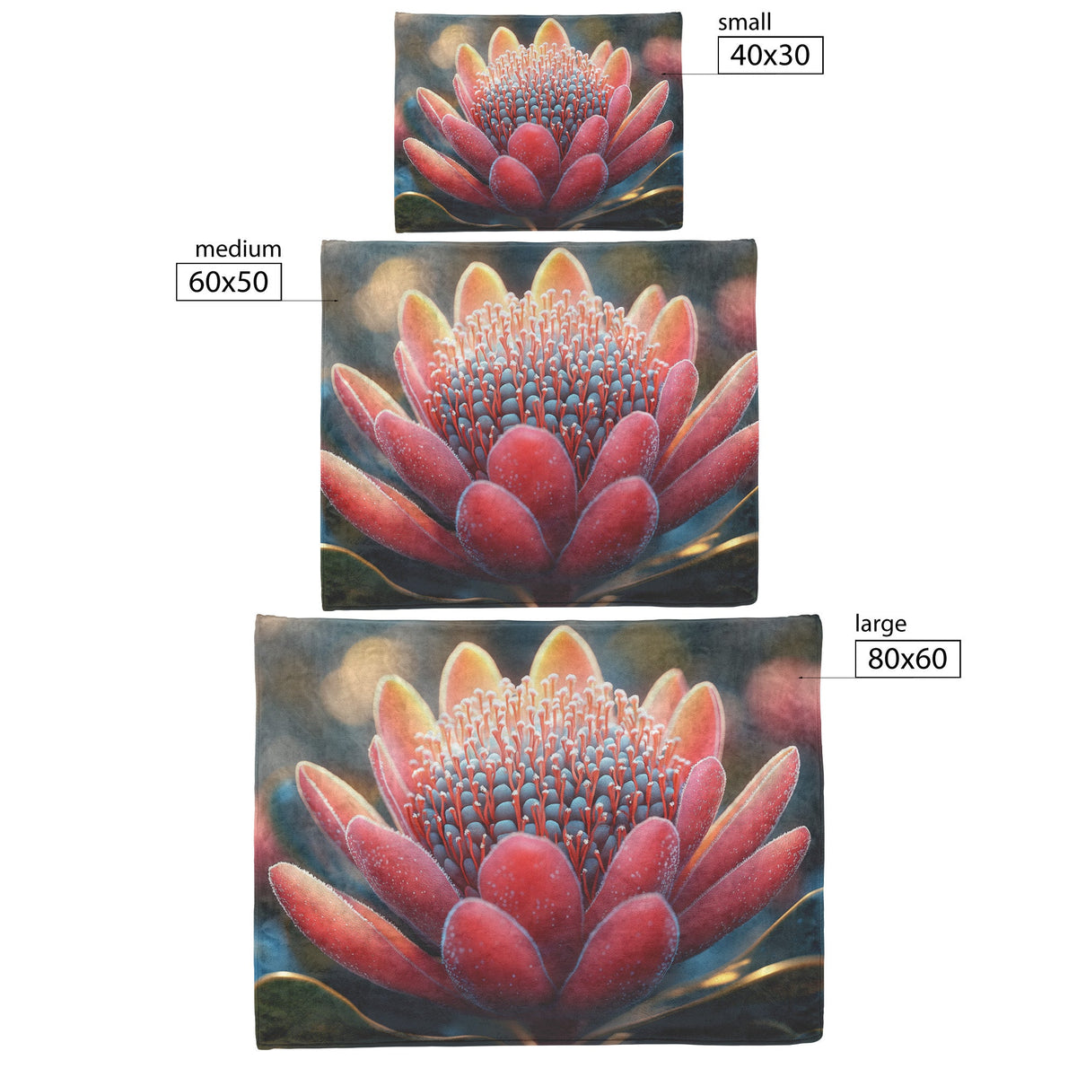 Close Up of Beautiful Red Flower with Delicate Petals and Dewdrops Sherpa Fleece Blanket - Awakening Righteousness