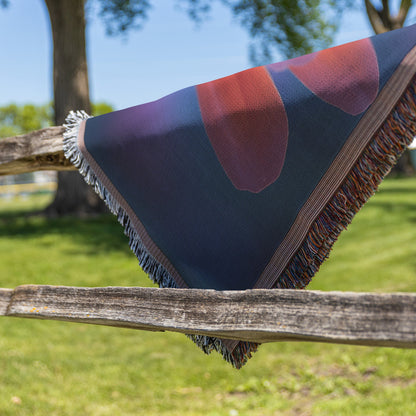 Close Up of Vibrant Flower with Soft Lighting Woven Throw Blanket for Home Decor - Awakening Righteousness