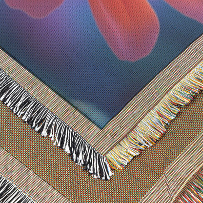 Close Up of Vibrant Flower with Soft Lighting Woven Throw Blanket for Home Decor - Awakening Righteousness