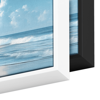 Coastal Scene Soft Waves Muted Pastel Skies Neutral Sandy Shores Ultra High Definition Minimalist Panoramic Framed Canvas Wall Art - Awakening Righteousness