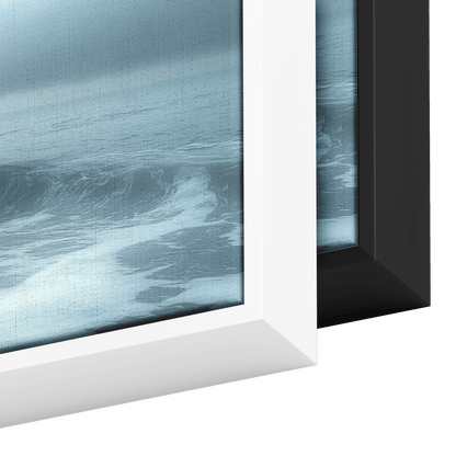 Coastline Scene Muted Gray Tones Rolling Waves Soft Sandy Shore Ultra High Definition Elegant Simplicity Panoramic Framed Canvas Wall Art - Awakening Righteousness