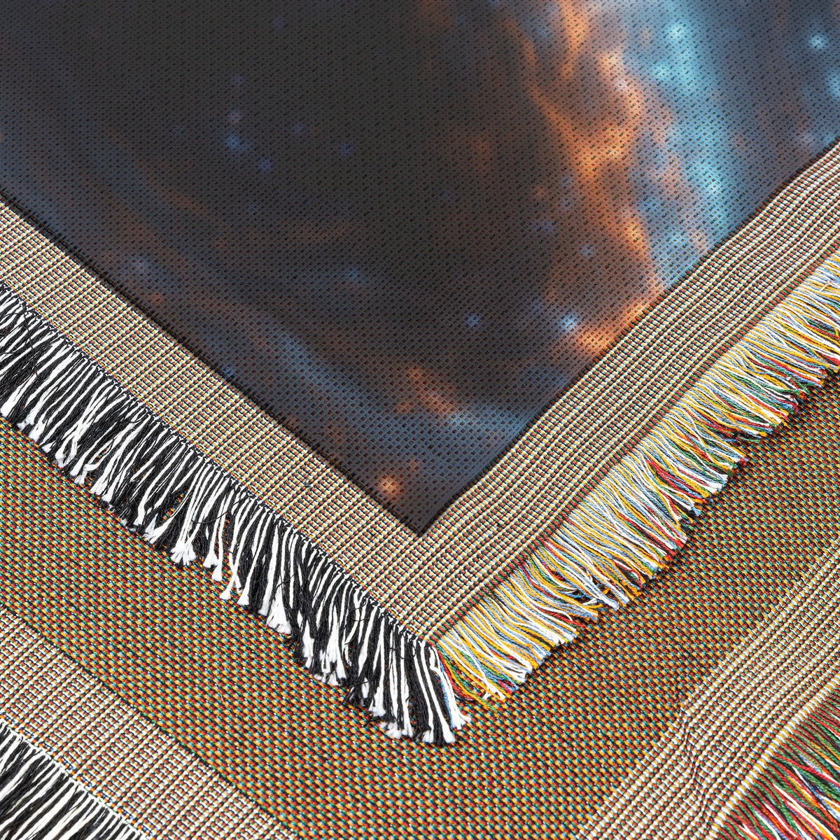 Cosmic Majesty Woven Throw Blanket Galactic Whirlpool Christian Creation Inspired Universe Design for Home Decor - Awakening Righteousness